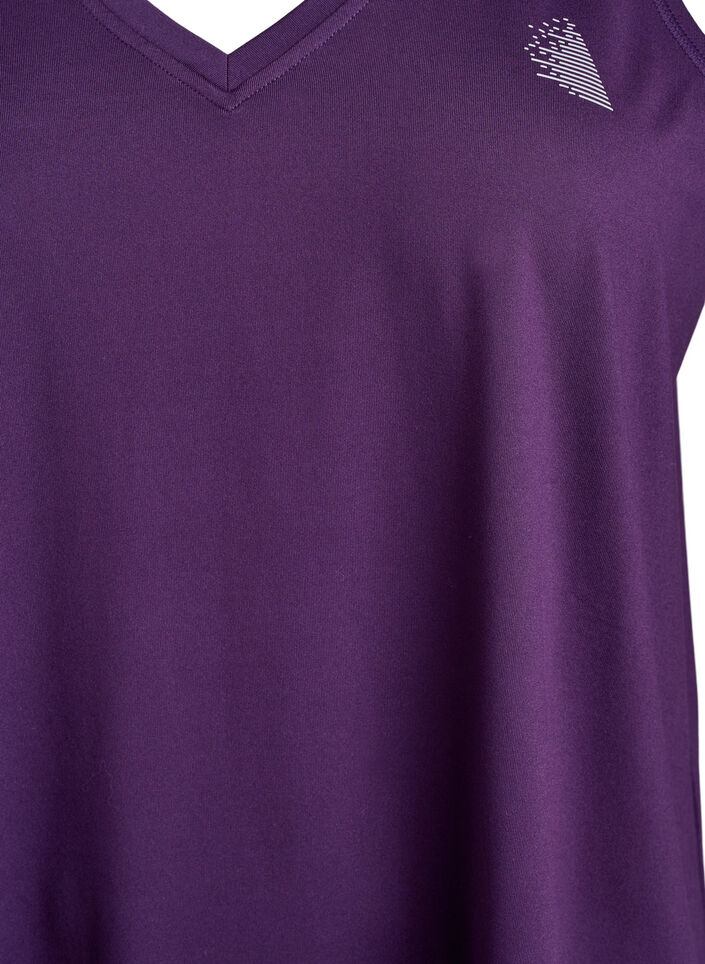 Workout top with v-neck, Purple, Packshot image number 2