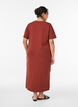 Midi T-shirt dress with a V-neck, Red, Model image number 1