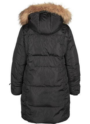 Winter jacket with a removable hood, Black, Packshot image number 1