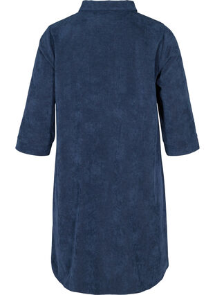 Velvet dress with 3/4 length sleeves, Navy Blazer, Packshot image number 1
