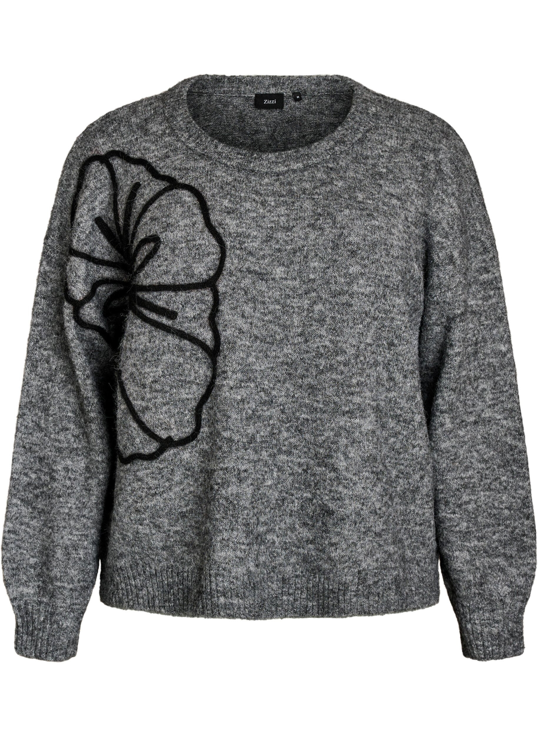 Jumper with flower appliqu&eacute;