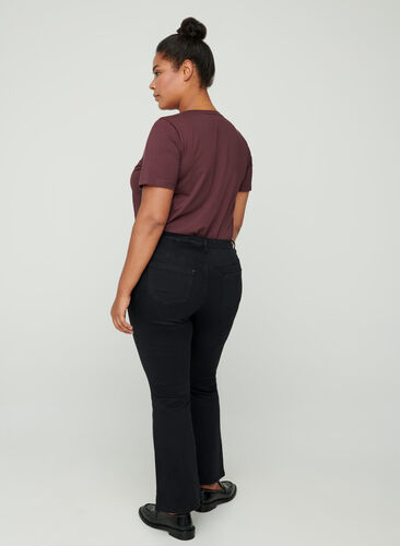 Bootcut Ellen jeans with a high waist, Black, Model image number 0