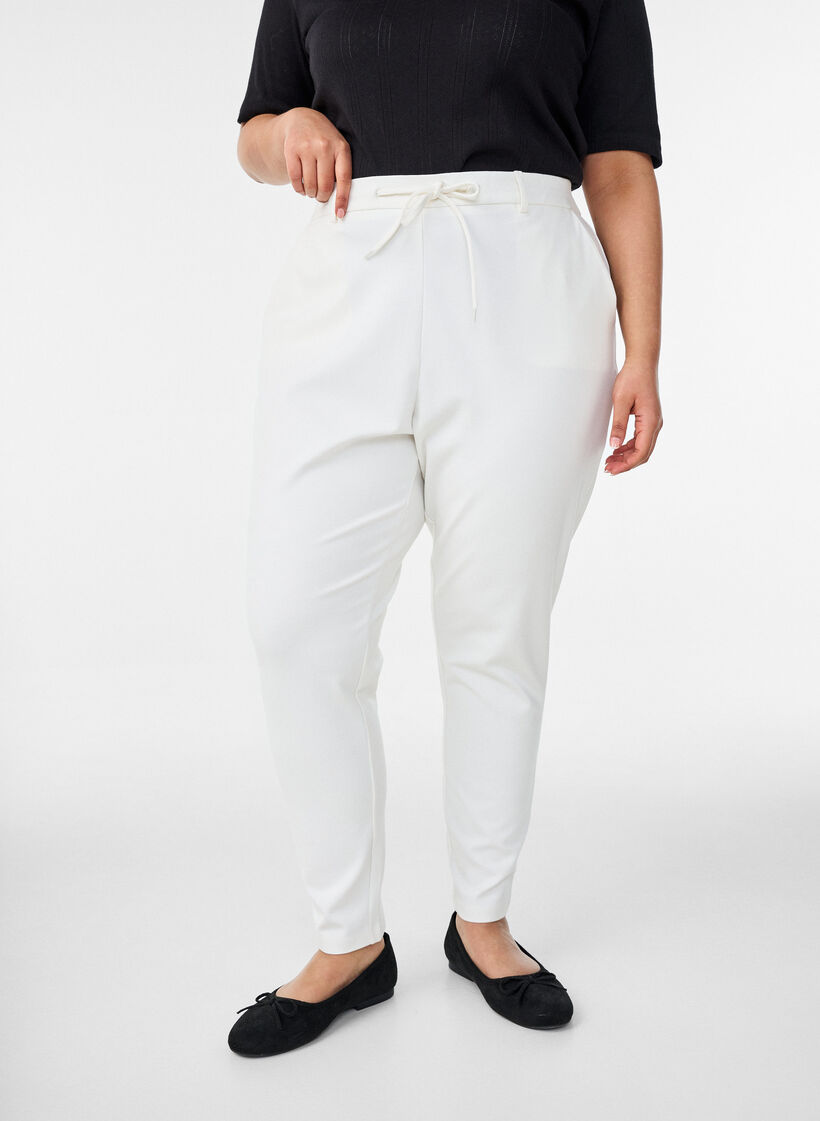 Cropped Maddison trousers, White, Model image number 2