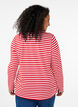 Striped blouse with motif, Whitew.FlameS.Stripe, Model image number 1