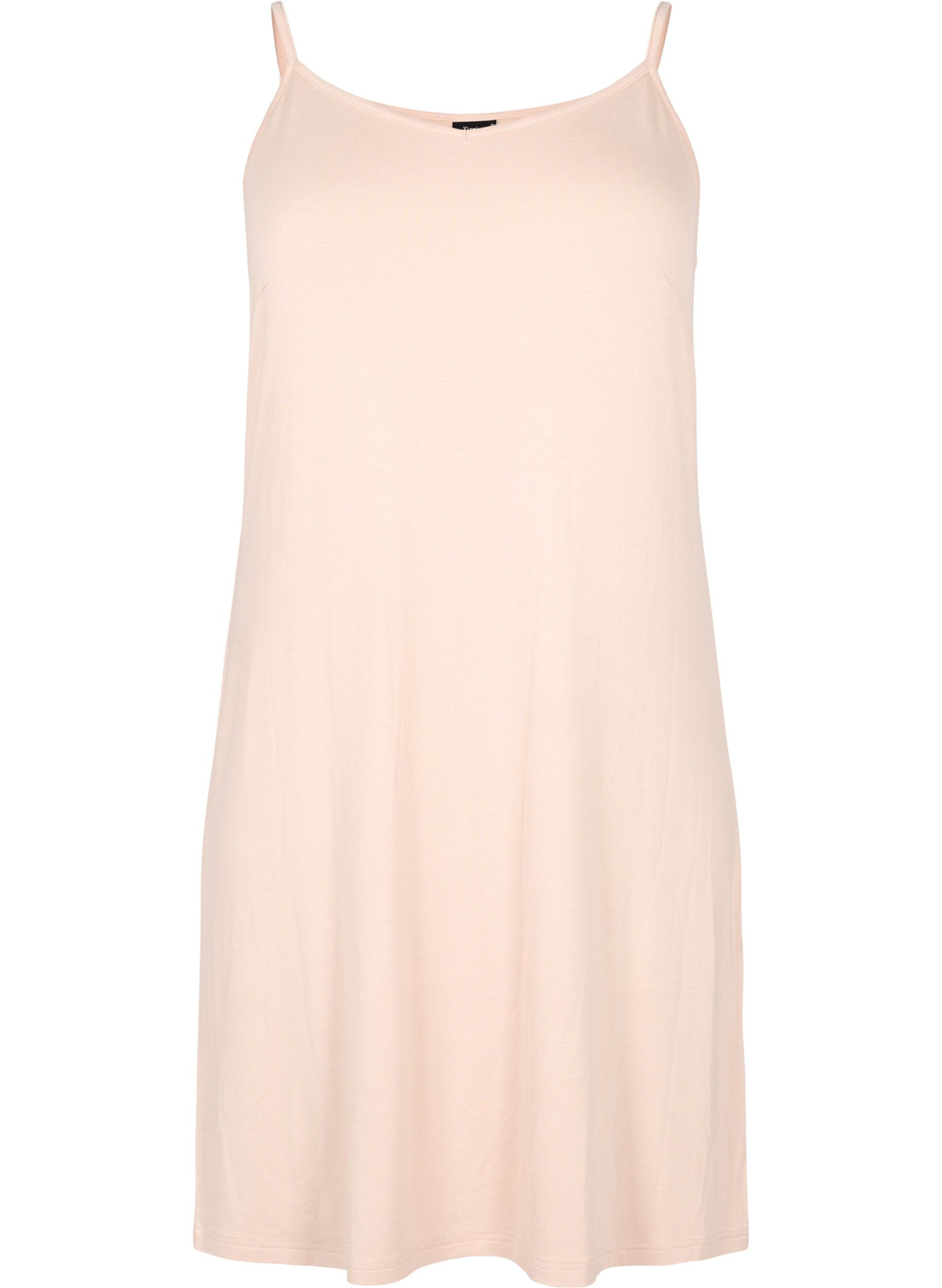 Zizzifashion Plain-coloured slip dress in viscose, Vanilla, Packshot image number 0