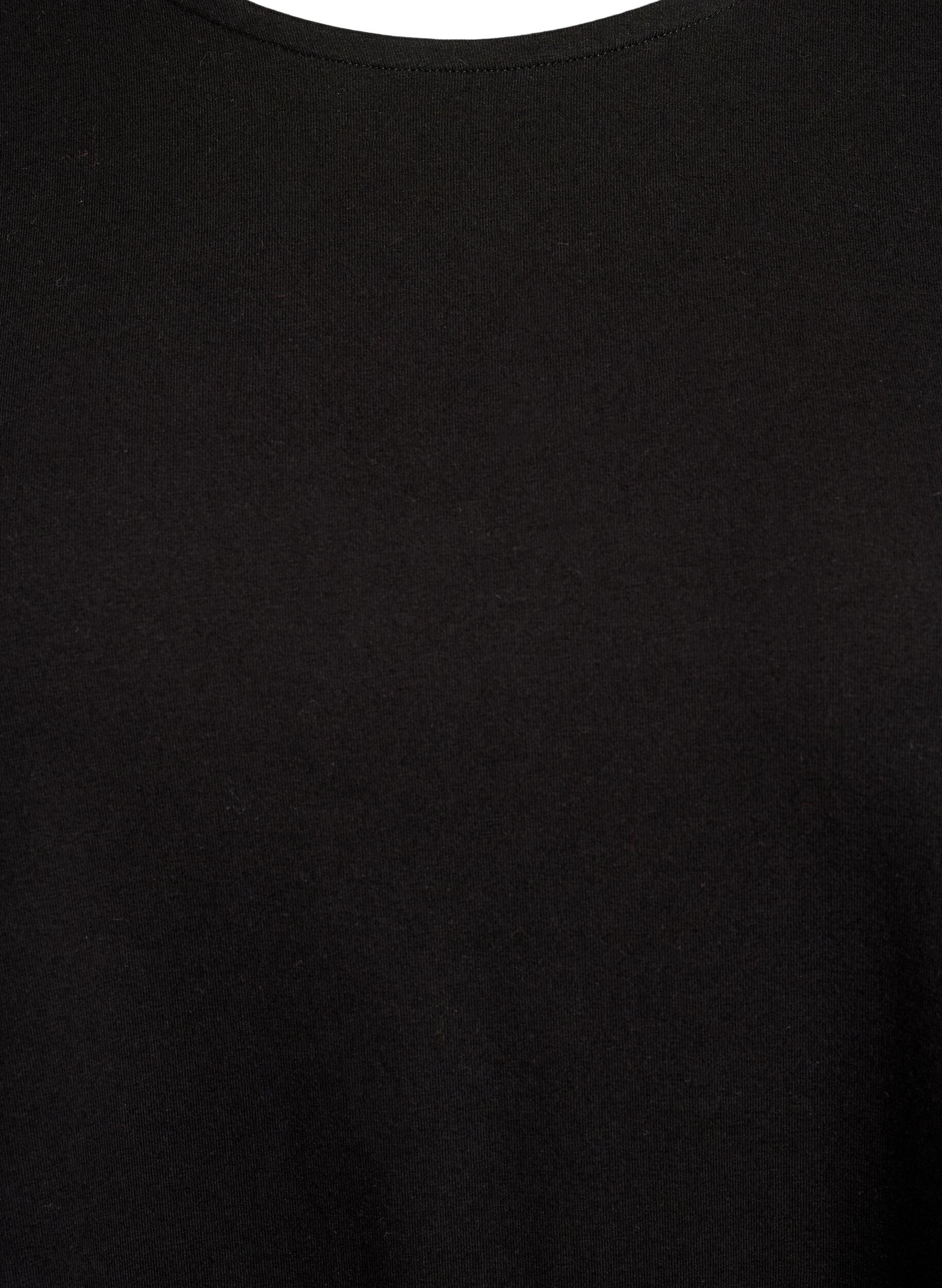 Zizzifashion Long-sleeved dress with round neck and zebra print, Black, Packshot image number 2