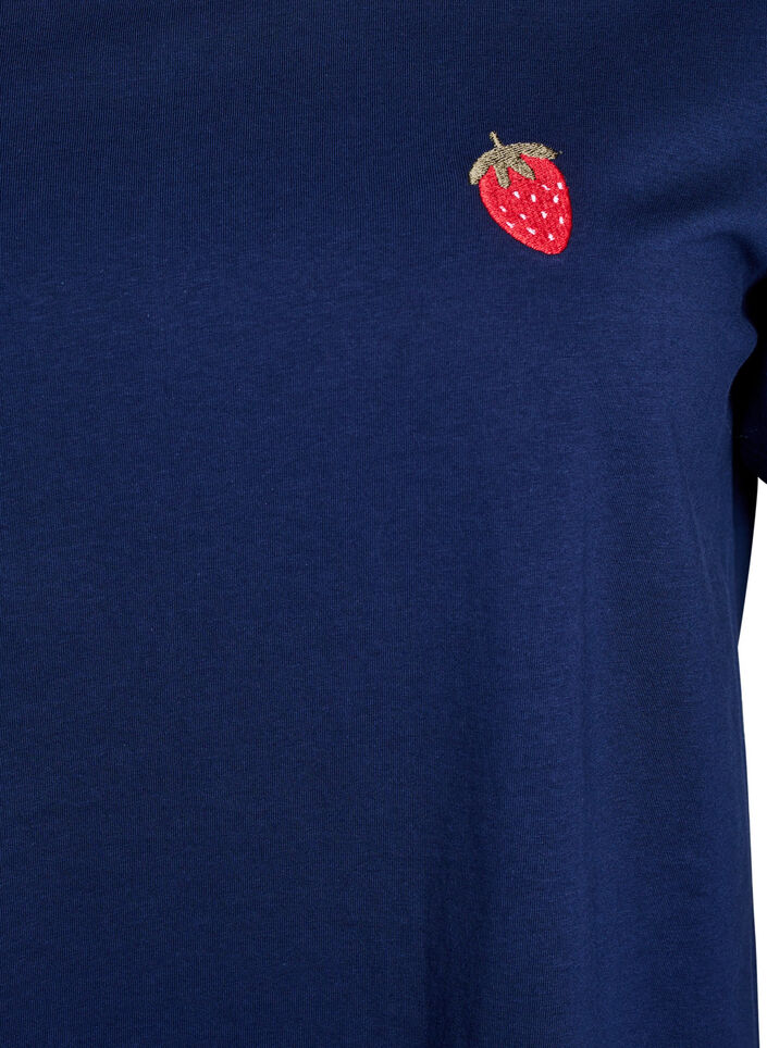 T-shirt with strawberry embroidery, Naval A. W. Berry, Packshot image number 2