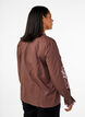 Blouse with embroidery and ruffle details, Brown, Model image number 2