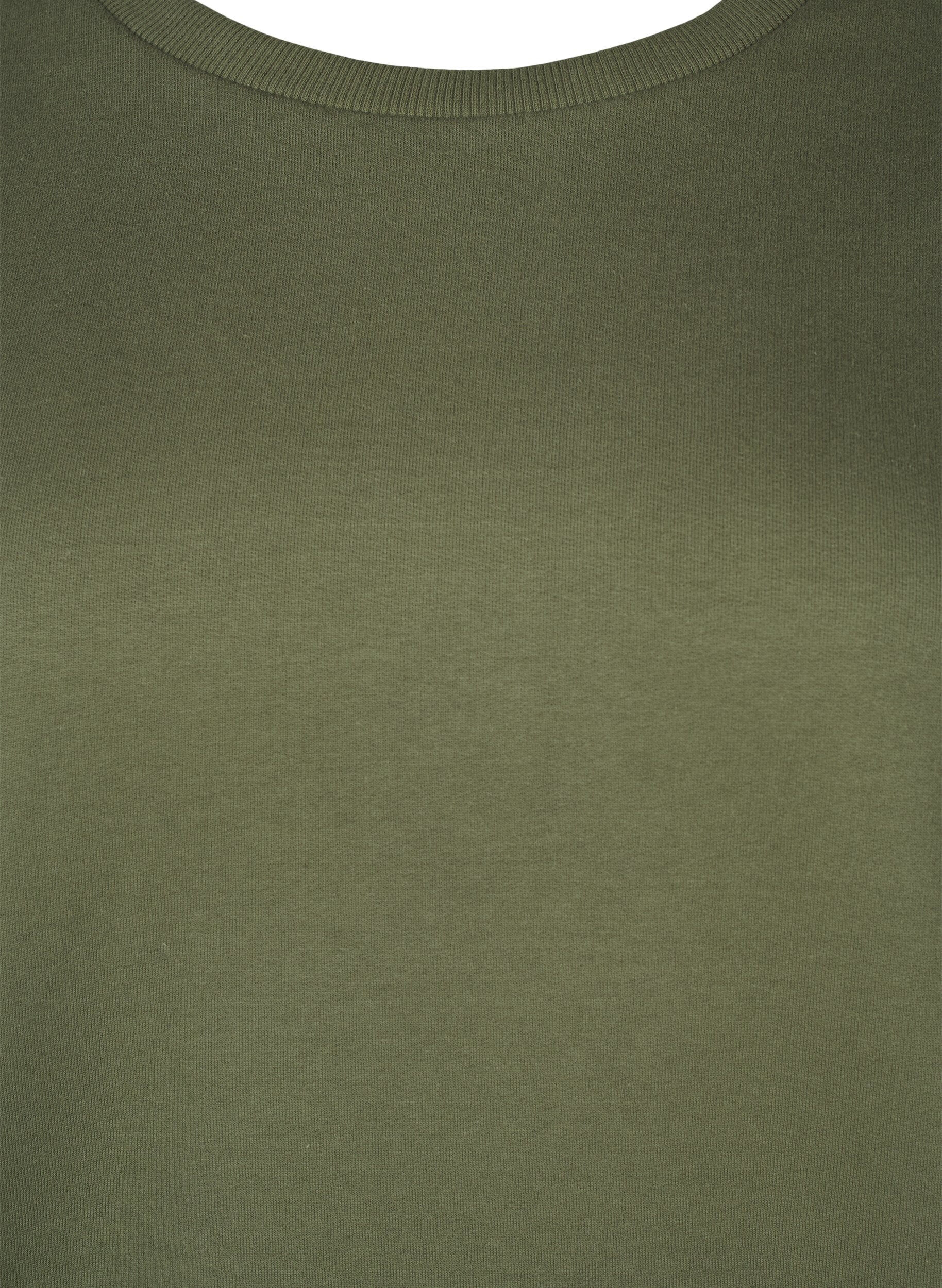 Zizzifashion Sweatshirt with embroidered flowers, D. L. Green W. emb., Packshot image number 2