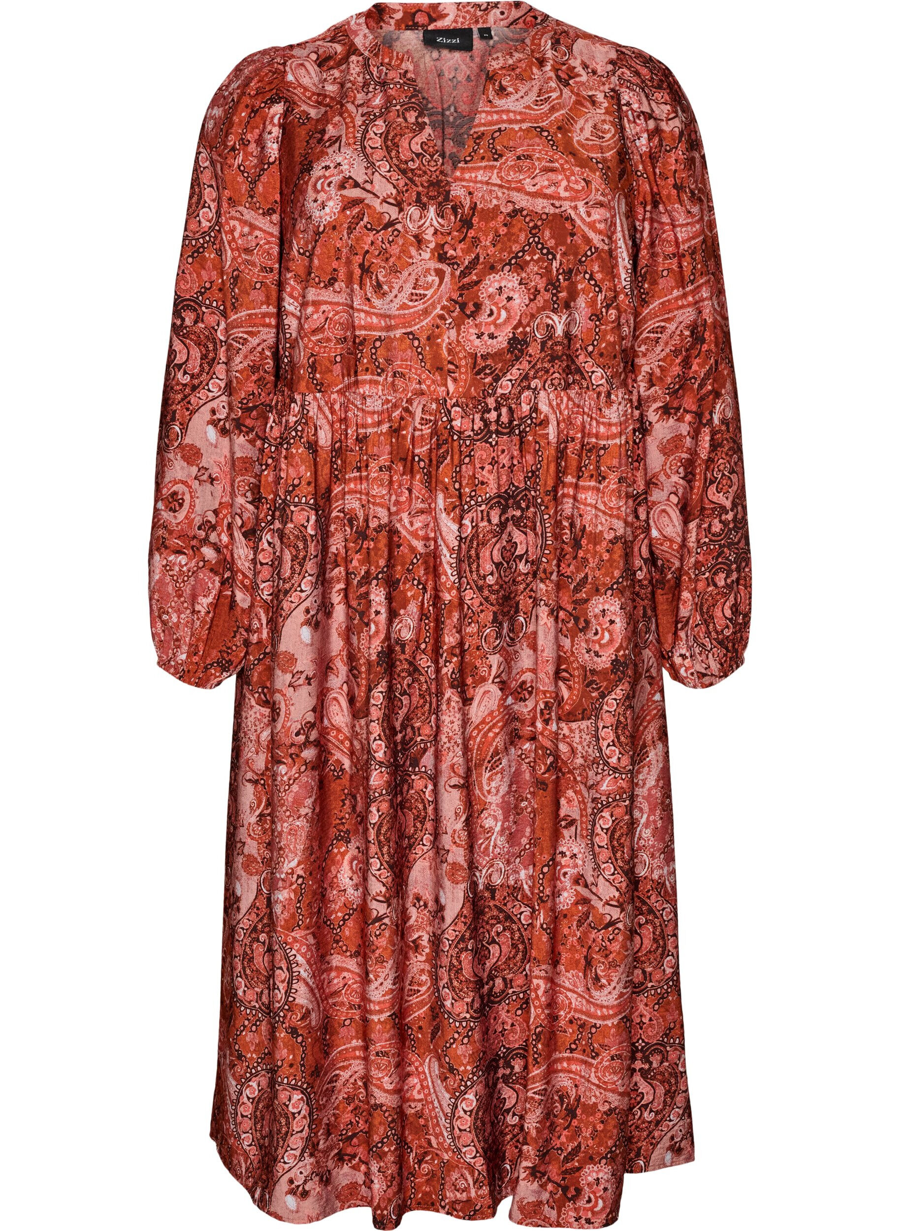 Viscose midi dress with paisley print