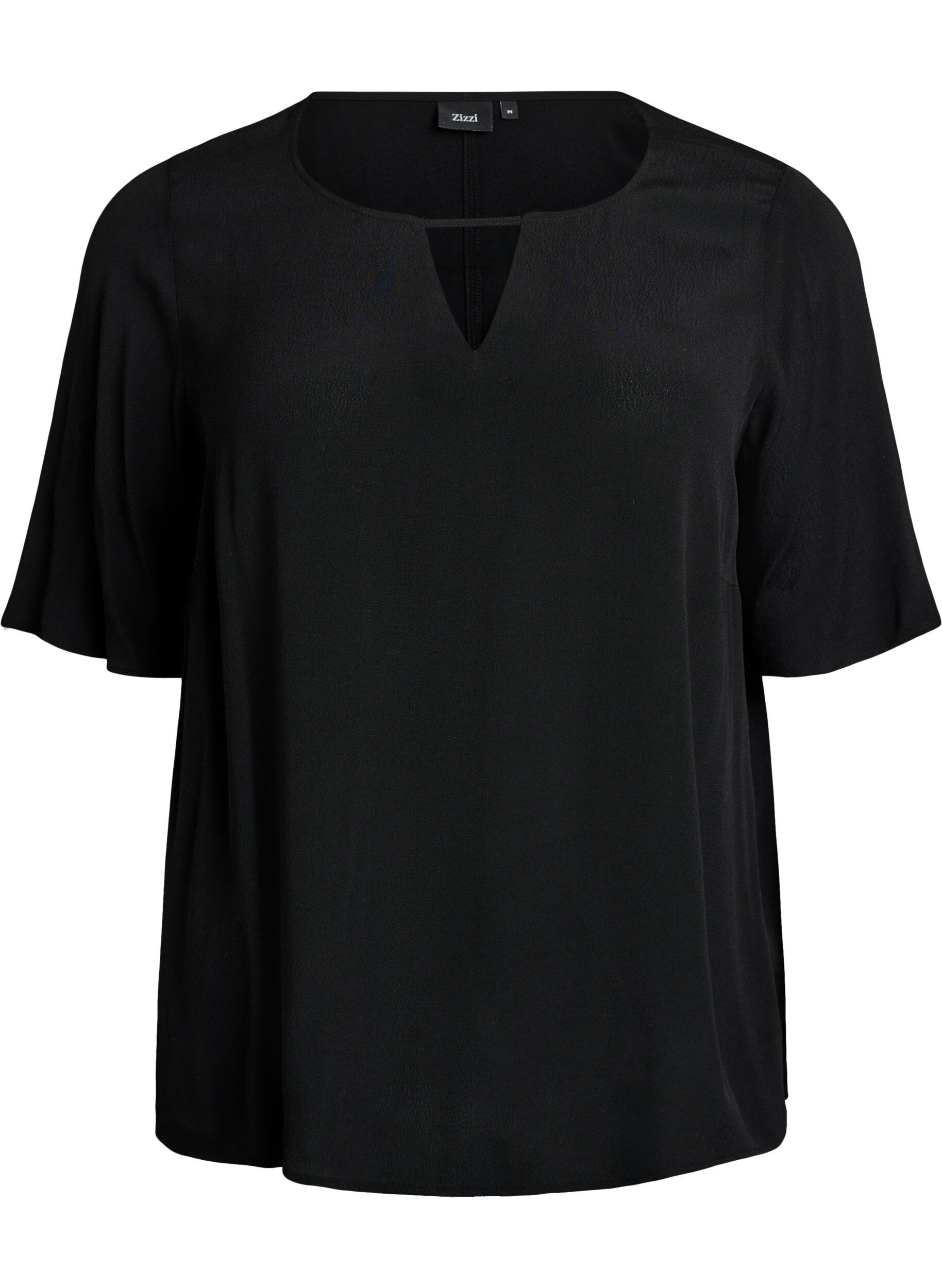 Short-sleeved viscose blouse