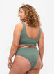 Bikini briefs with crepe structure, Green, Model image number 1