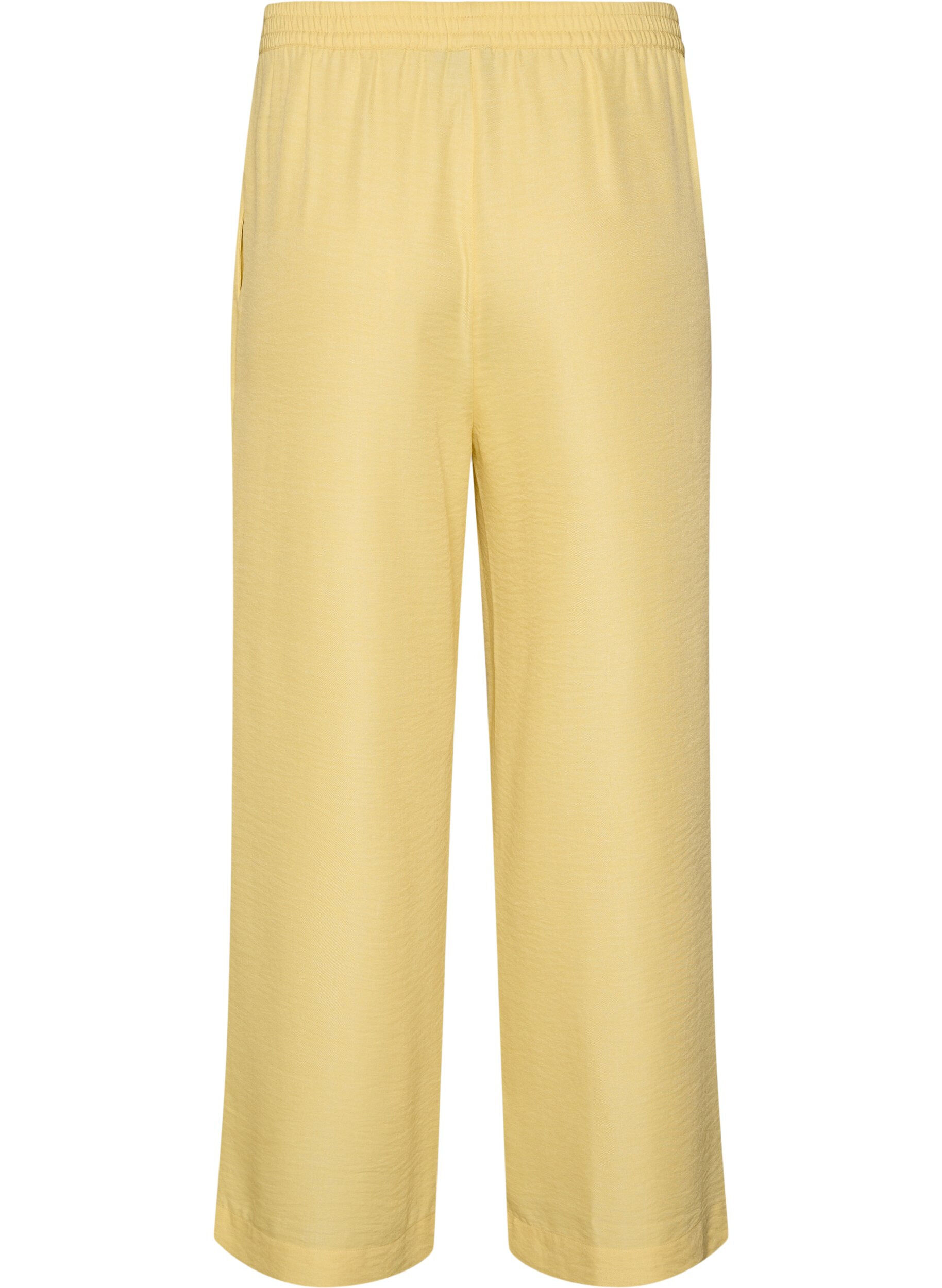 Zizzifashion Loose trousers with elasticated waistband and pockets, Yellow, Packshot image number 1