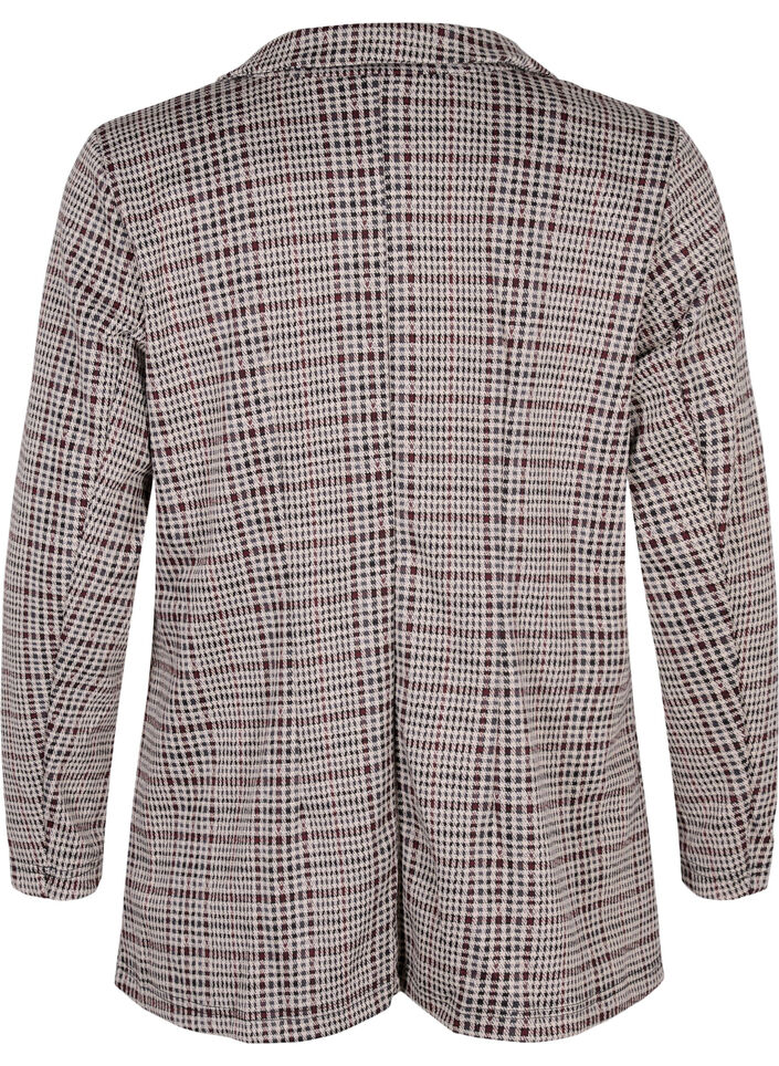 Checkered blazer with button closure, Brown Check, Packshot image number 1
