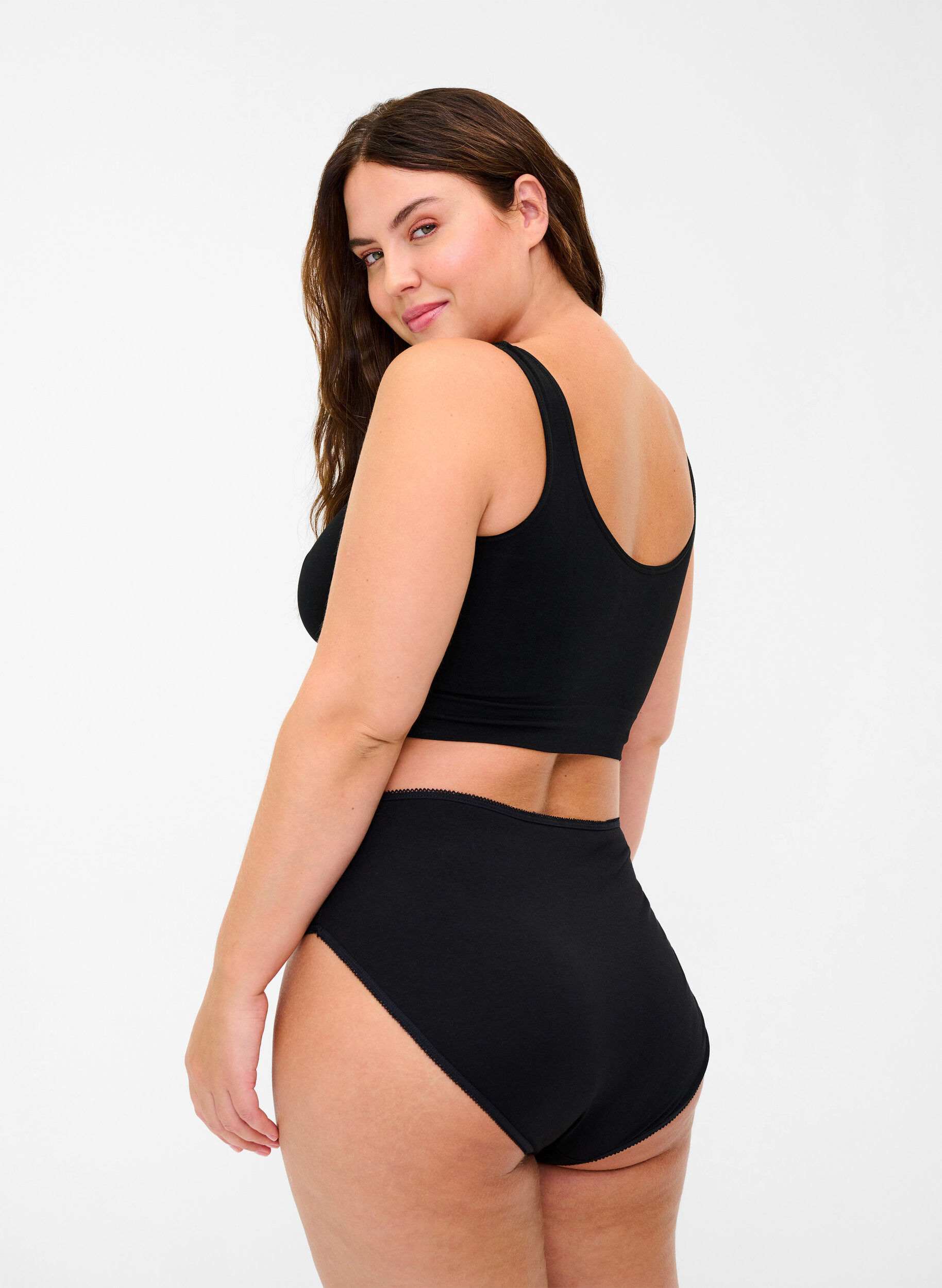 Zizzifashion3-pack regular waist cotton briefs, Black, Model image number 1