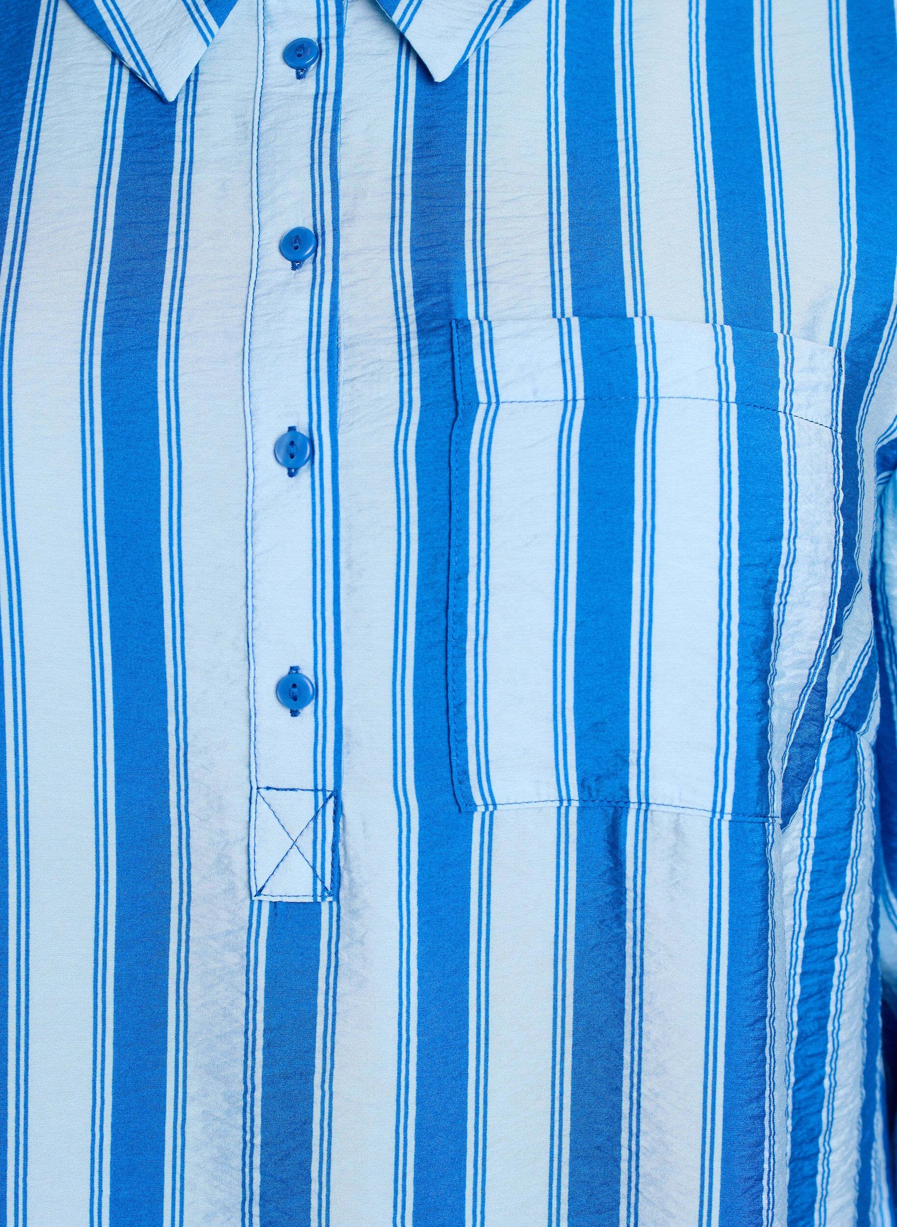 ZizzifashionShort dress with collar and chest pocket, Blue, Packshot image number 2