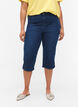 Close-fitting denim capris in cotton, Dark blue denim, Model image number 2