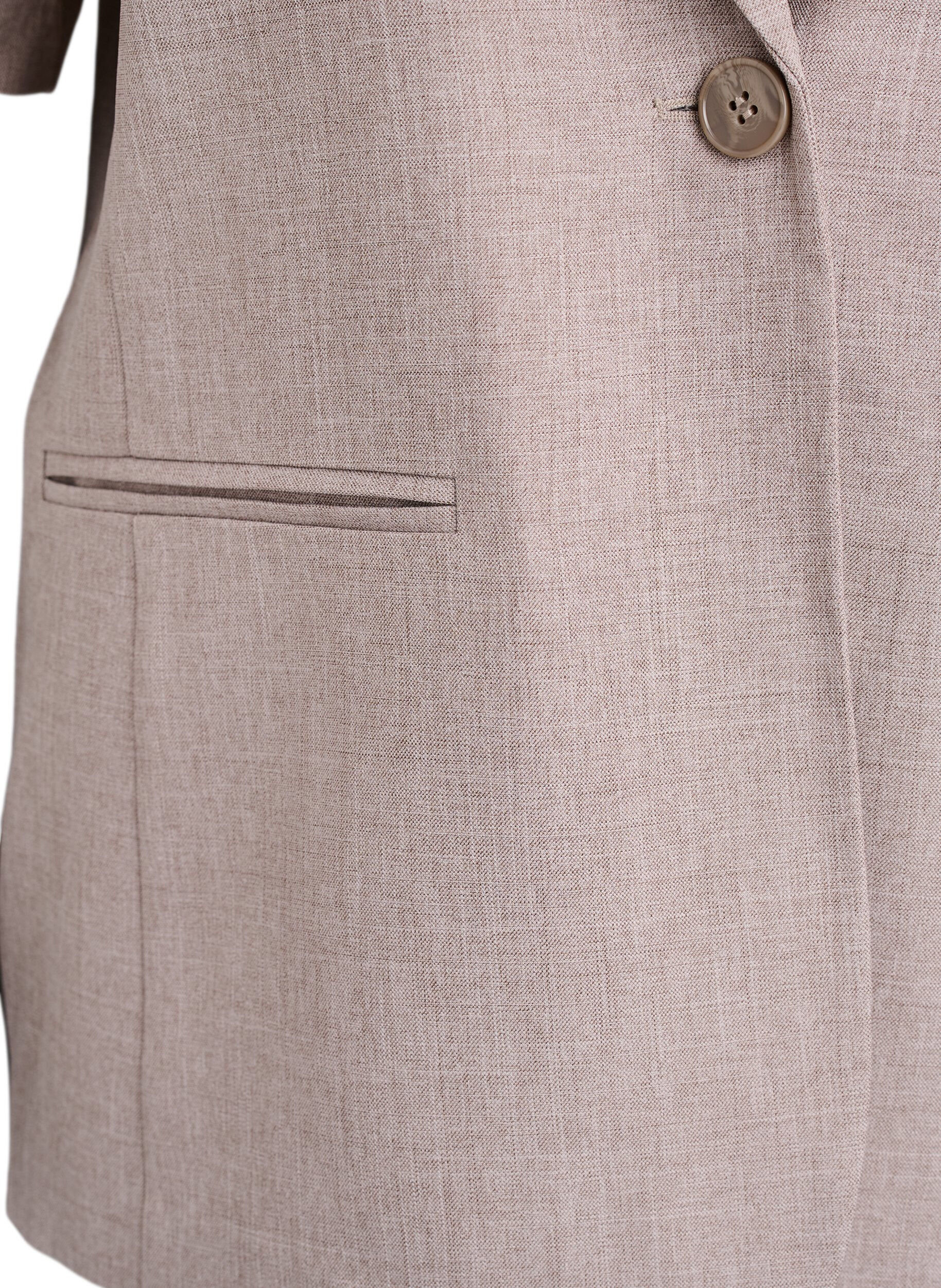 Zizzifashion Blazer with short sleeves and lapels, Brown, Packshot image number 2