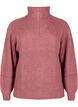 Knitted sweater with high neck and zipper, Red, Packshot image number 0