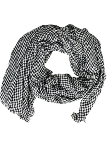 Checked viscose scarf, BLACK/WHITE CHECK, Packshot image number 0