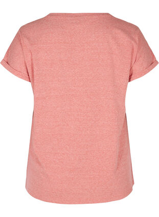 Marled cotton t-shirt, Faded Rose melange, Packshot image number 1