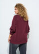 Knitted blouse with wavy edges, Red, Model image number 2