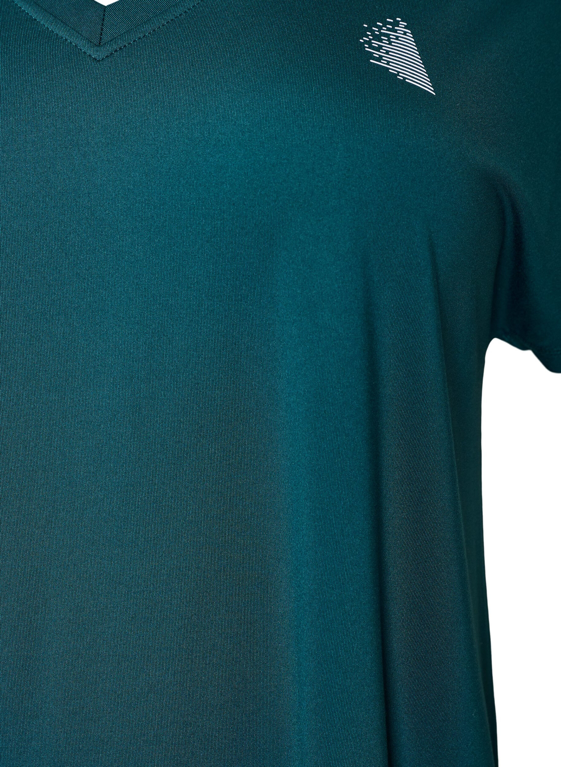 Zizzifashion Loose training t-shirt with v-neck, Green, Packshot image number 2