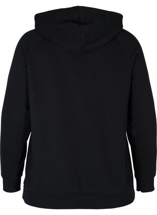 Hooded sweatshirt with print details, Black, Packshot image number 1