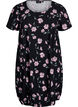 Short-sleeved cotton dress with print, Black, Packshot image number 0