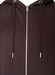 Long hoodie with zip and pockets, Brown, Packshot image number 2