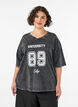 Oversized T-shirt in organic cotton with a college print, Black, Model image number 0