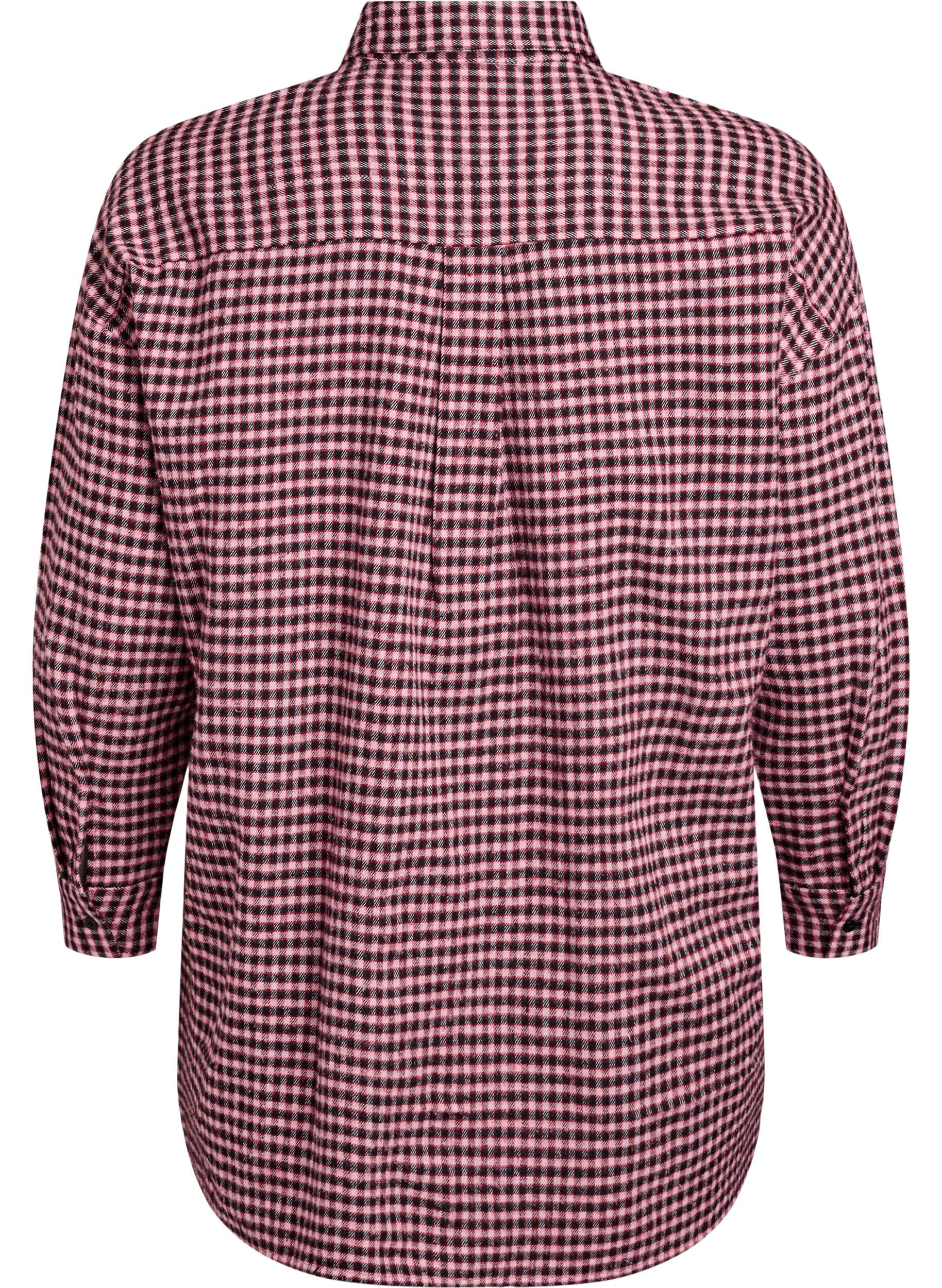 Zizzifashion Long checked shirt with chest pockets, Red, Packshot image number 1
