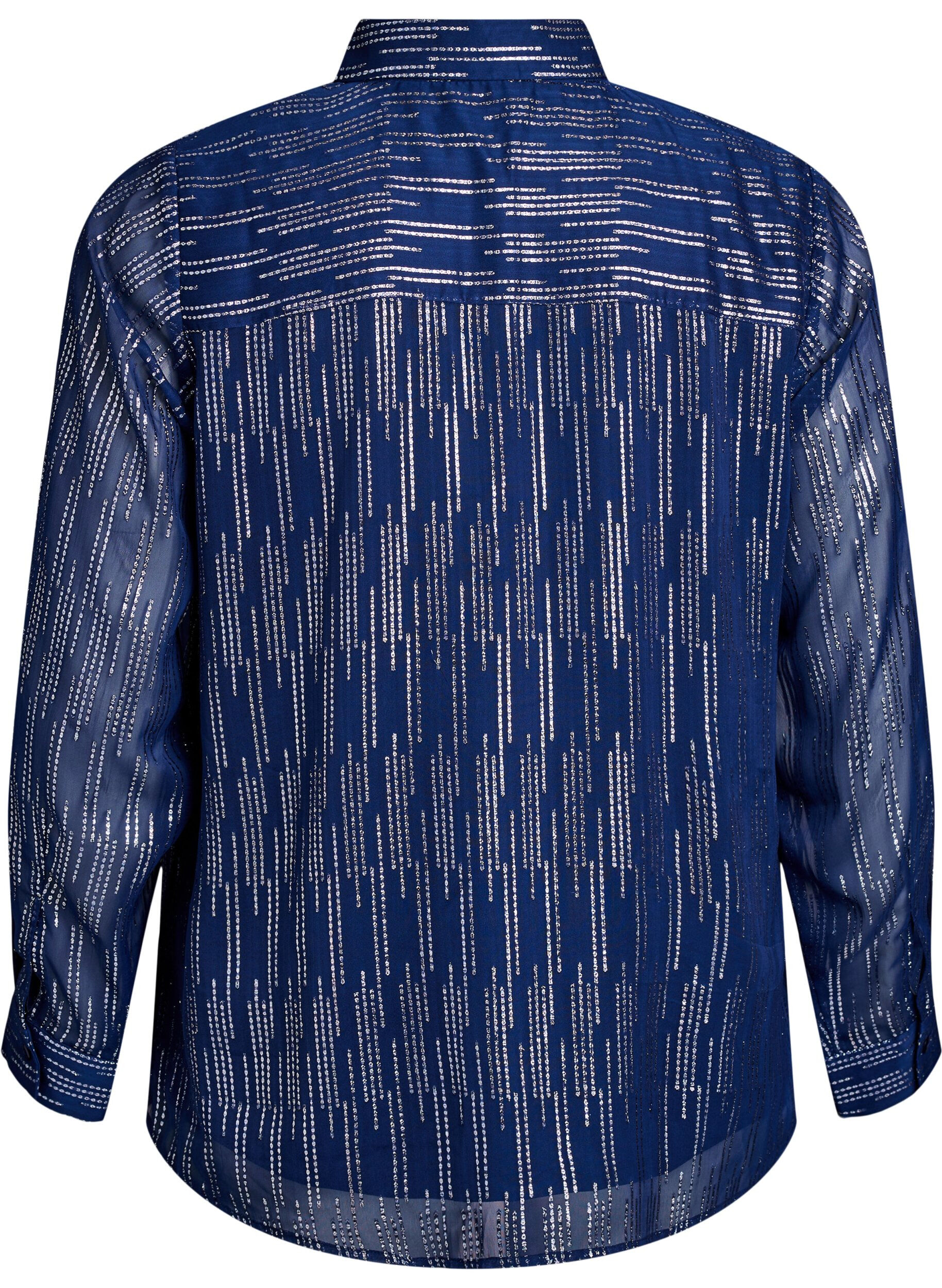 Zizzifashion Shirt with glittering pattern, Blue, Packshot image number 1