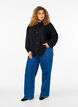 Long-sleeved linen and viscose shirt, Black, Model image number 1