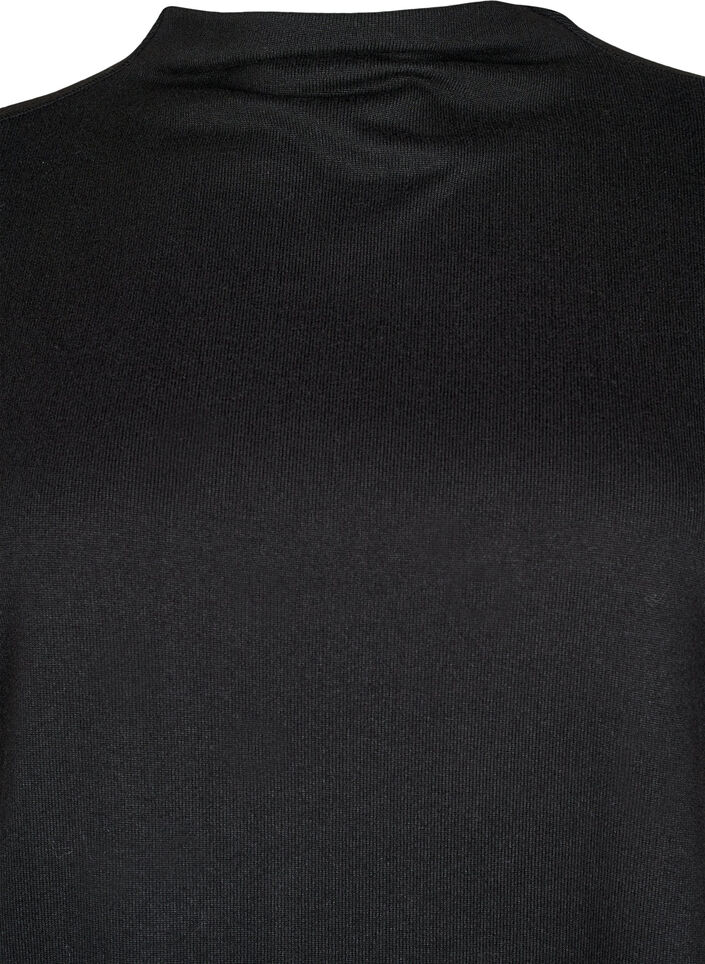 High neck, long-sleeved blouse, Black, Packshot image number 2