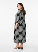 Midi dress with floral print and 3/4 sleeves, Black, Model image number 2