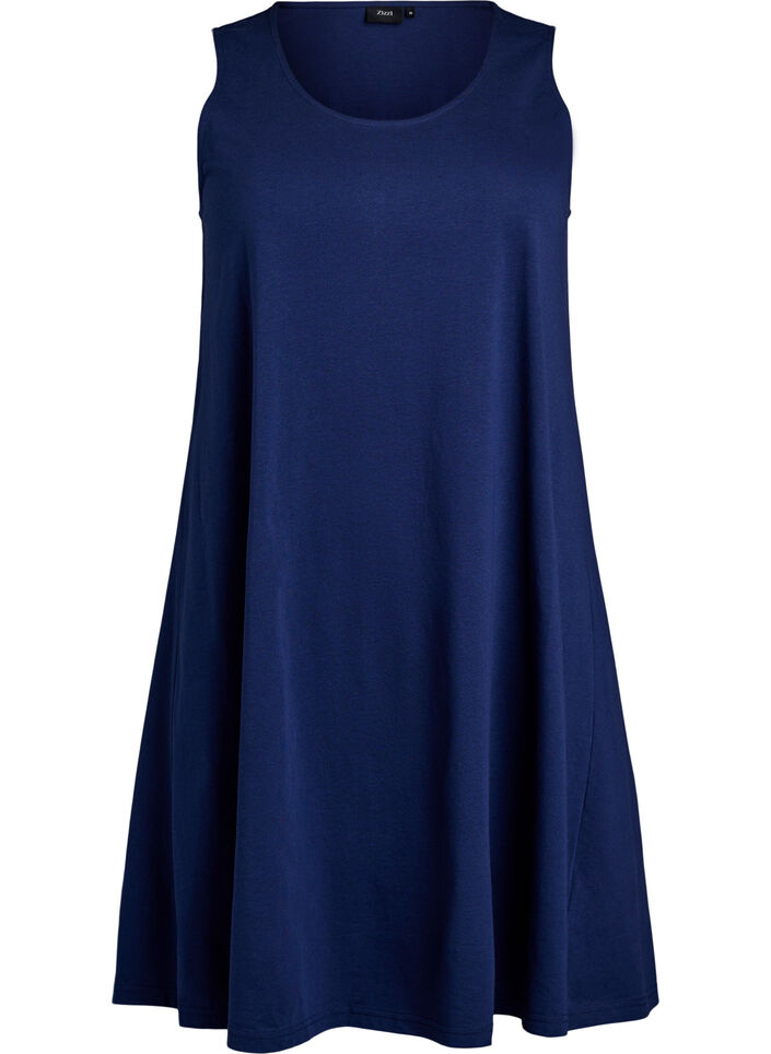 Sleeveless A-line dress, Blue, Packshot image number 0