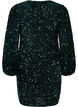Sequin dress with a V-neck and check pattern, Rain Forest Sequins, Packshot image number 1