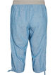 Cotton and linen Capri trousers with an elasticated waist and tie-string, Blue, Packshot image number 1