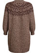 Knitted dress with jacquard pattern, Brown, Packshot image number 1