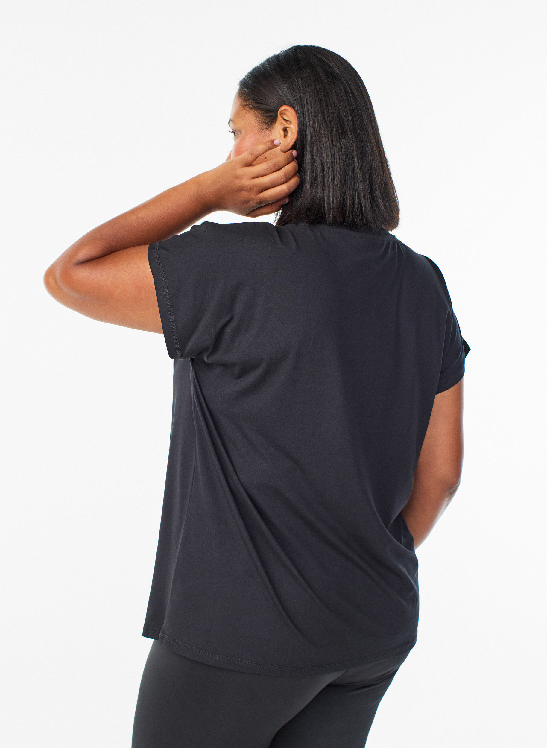 ZizzifashionSolid-coloured training T-shirt, Black, Model image number 2