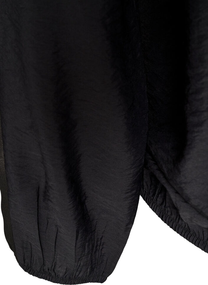 Blouse with balloon effect and chiffon details, Black, Packshot image number 3