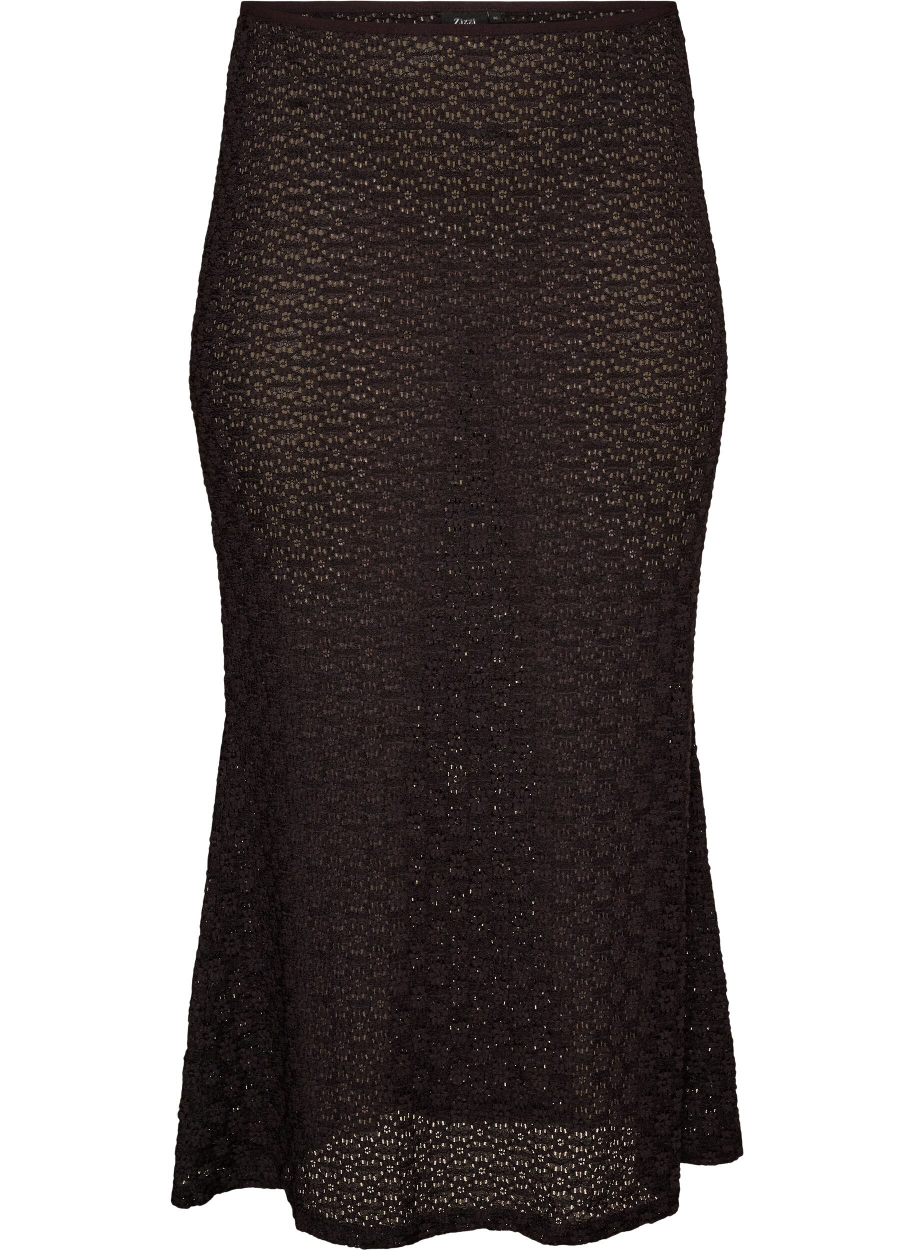 Maxi skirt with eyelet pattern
