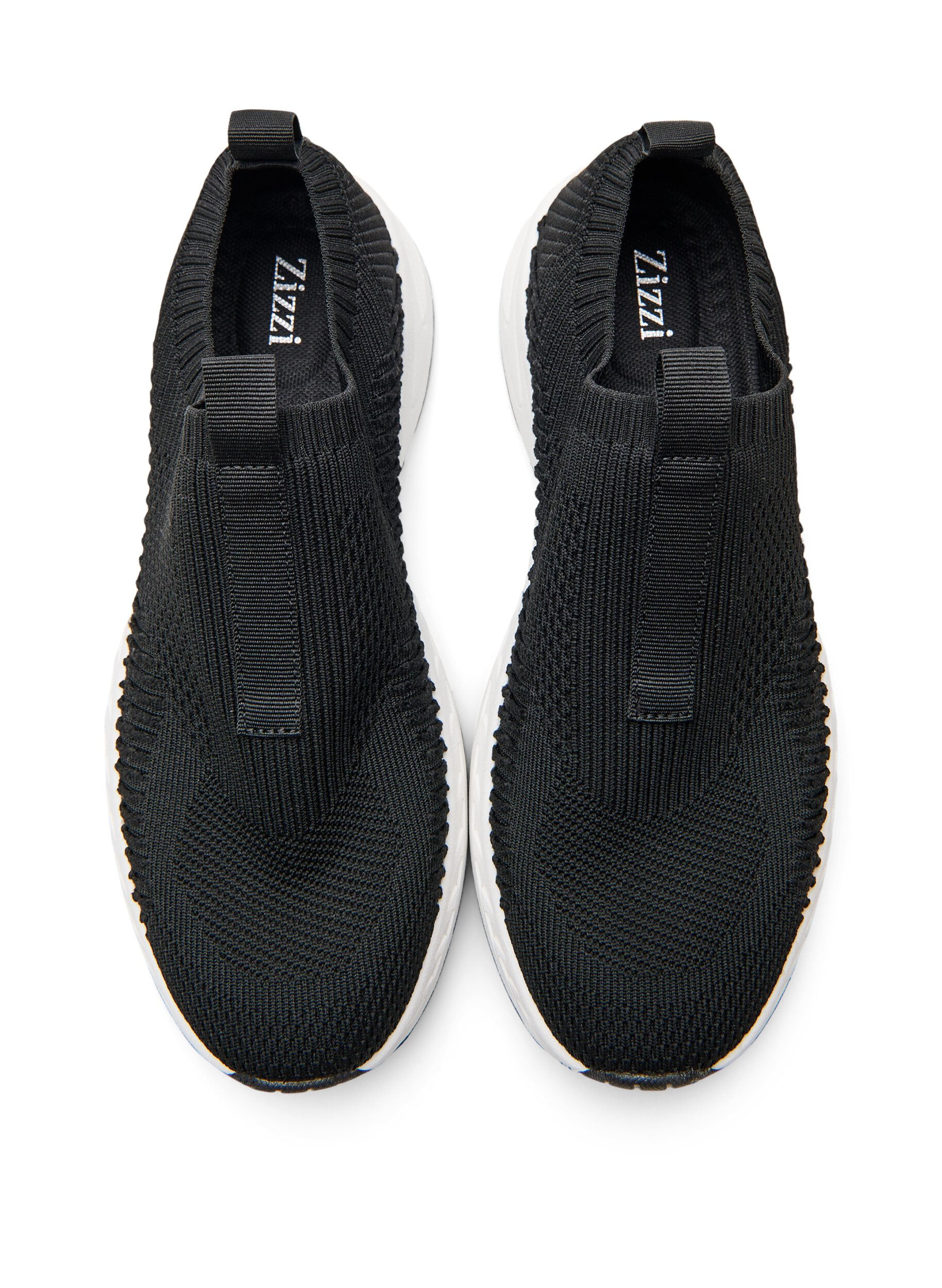 Zizzifashion Sneakers in stretchy knit material, Black, Packshot image number 2