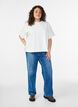 Boxy cotton t-shirt, White, Model image number 1
