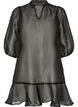 Short organza dress with ruffle hem, Black, Packshot image number 0