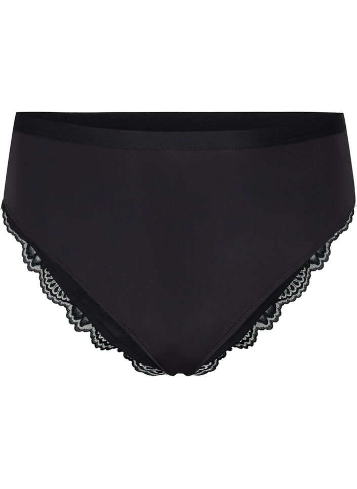 Knickers with lace, Black, Packshot image number 0