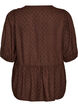 Viscose blouse with a dotted texture and V-neck, Brown, Packshot image number 1