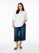 Blouse with texture and 3/4 sleeves, White, Model image number 1