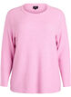Melange knit blouse with round neck, Pink, Packshot image number 0